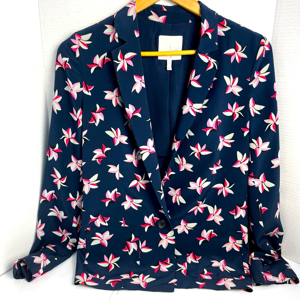 Joie silk blazer floral lightweight